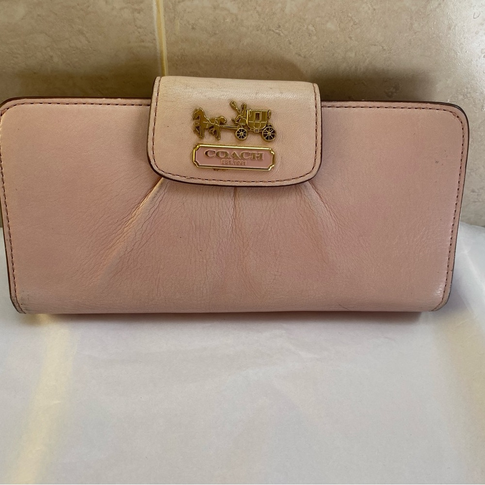 Vintage Coach Pink Leather Women's Large Wallet